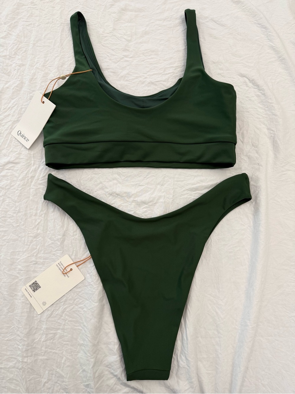 Quince Dark Green Scoop Bikini Set new - Picture 5 of 5